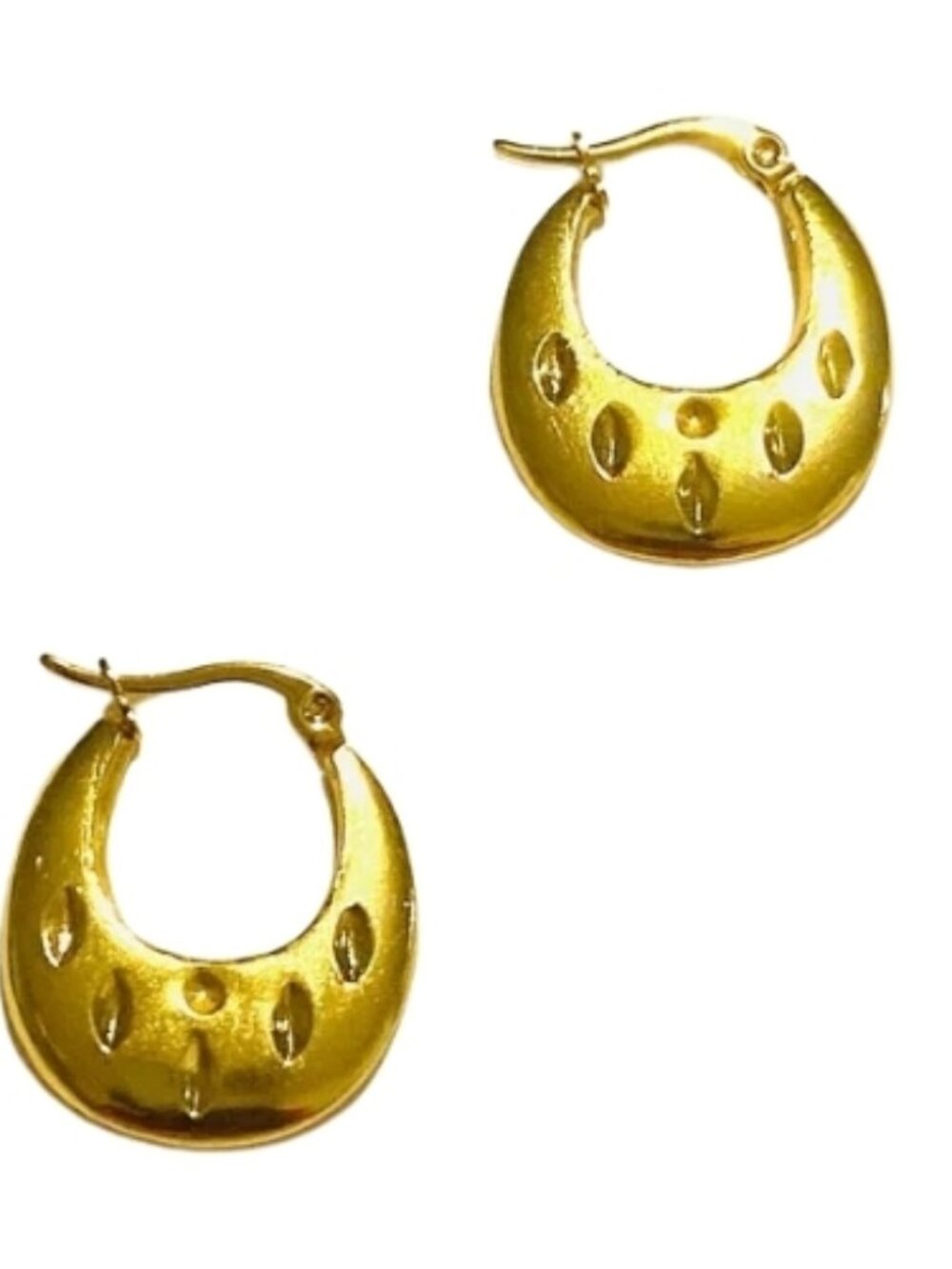 Elegant Gold-Plated Stainless Steel Hoop Earrings #18